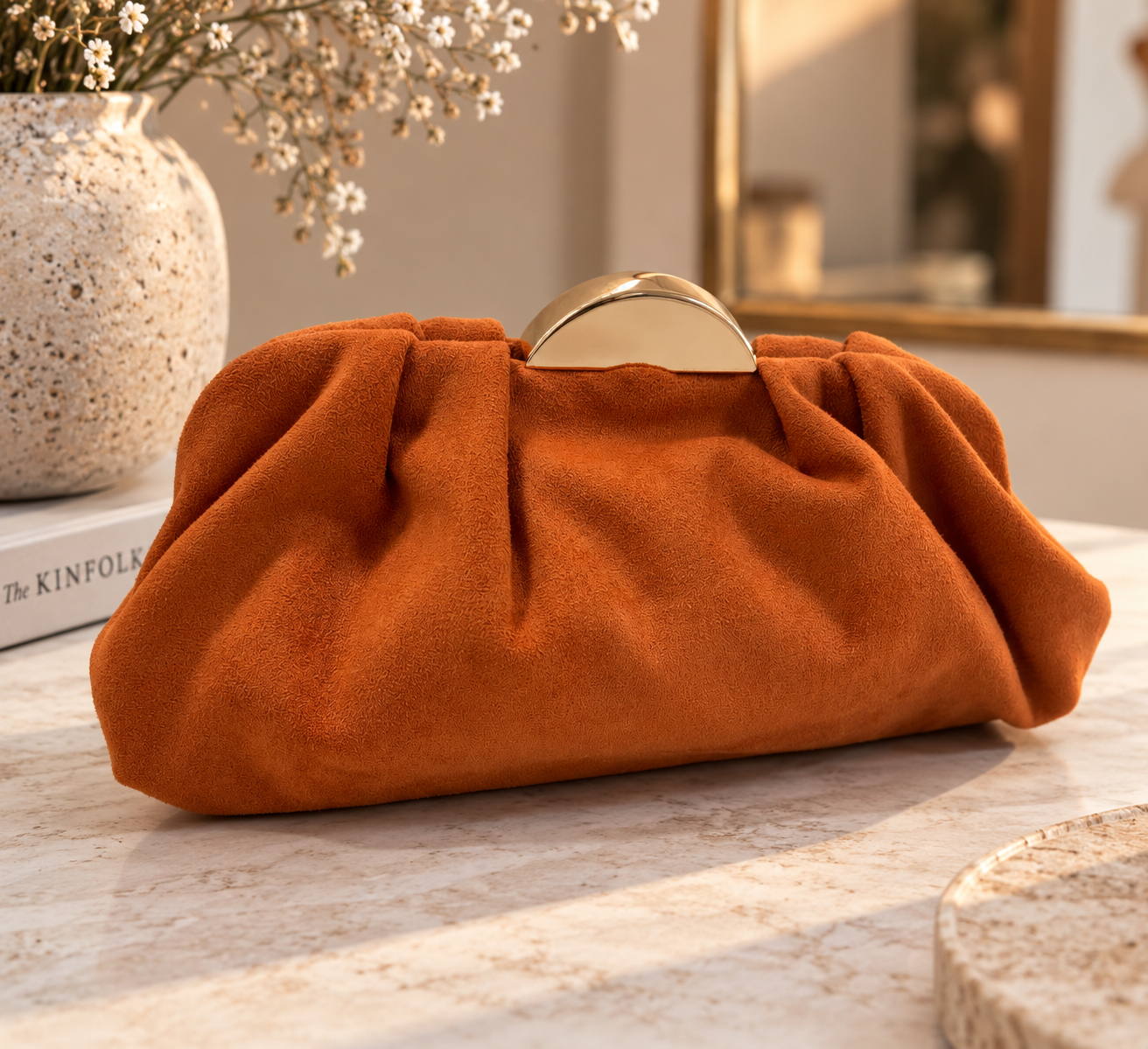 Bolso de Mano Ante Calabaza