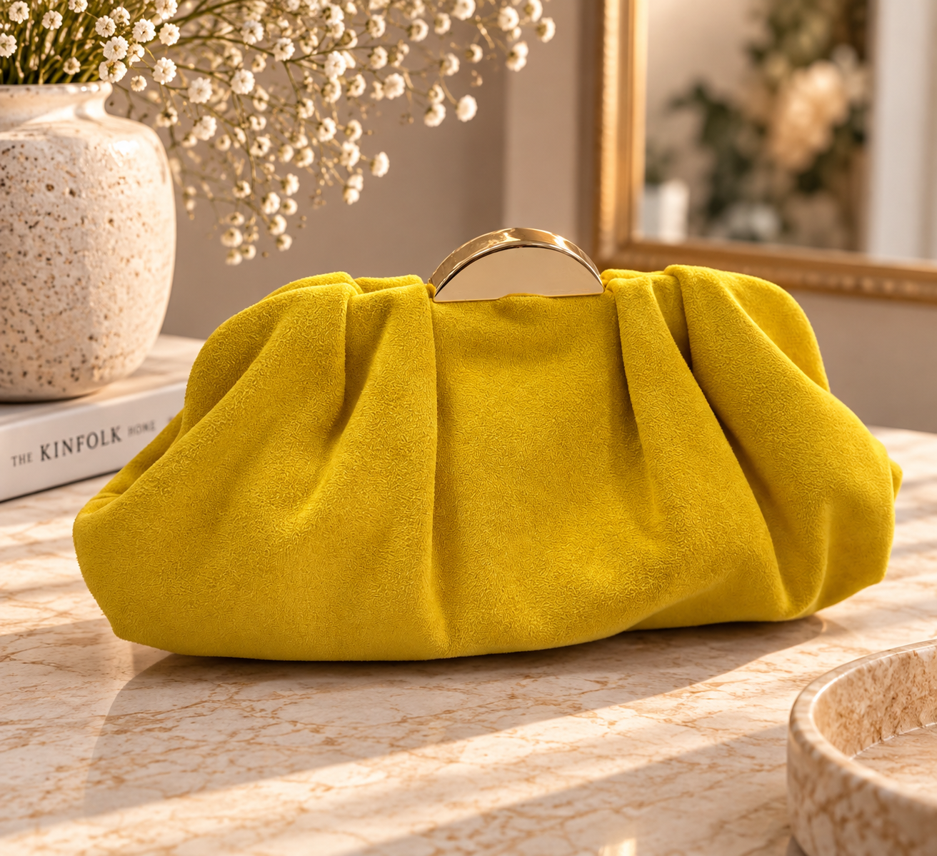 Bolso de Mano Ante Mostaza