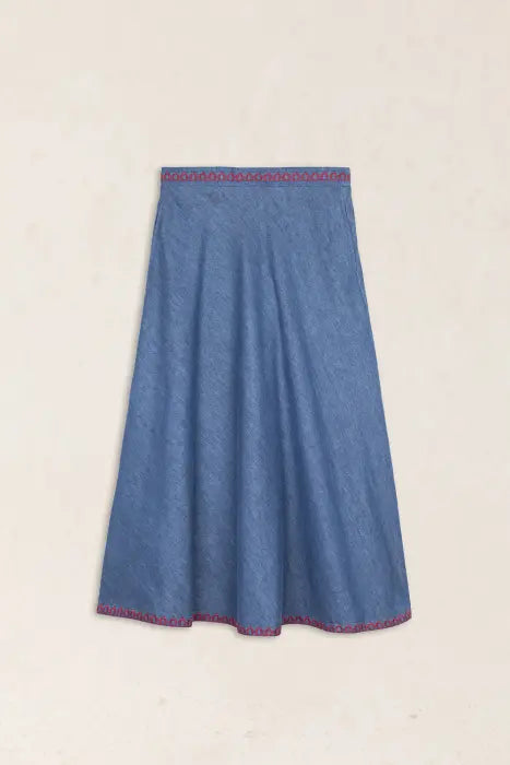 Falda Denim Bordado Latido
