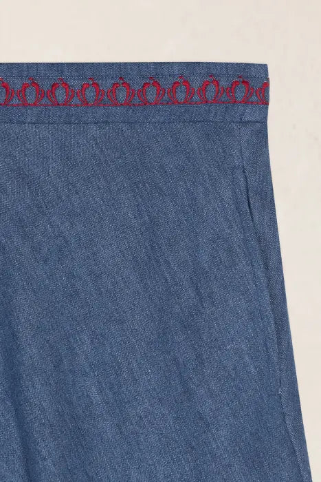 Falda Denim Bordado Latido