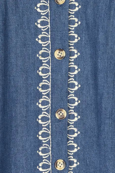 Camisa Denim Bordado Beig Latido