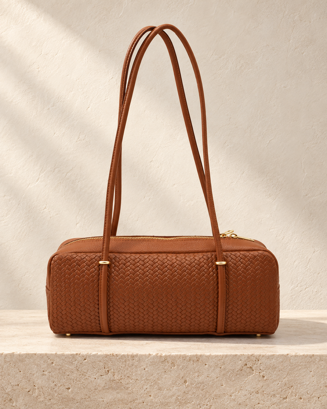 Bolso Piel Shaki Trenza Camel