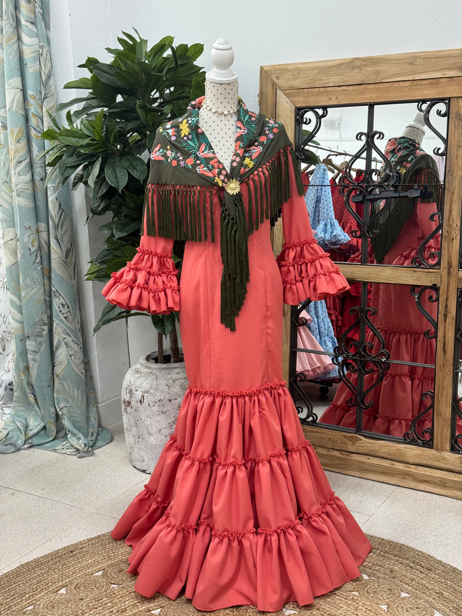 Vestido Flamenca Modelo Córdoba Coral