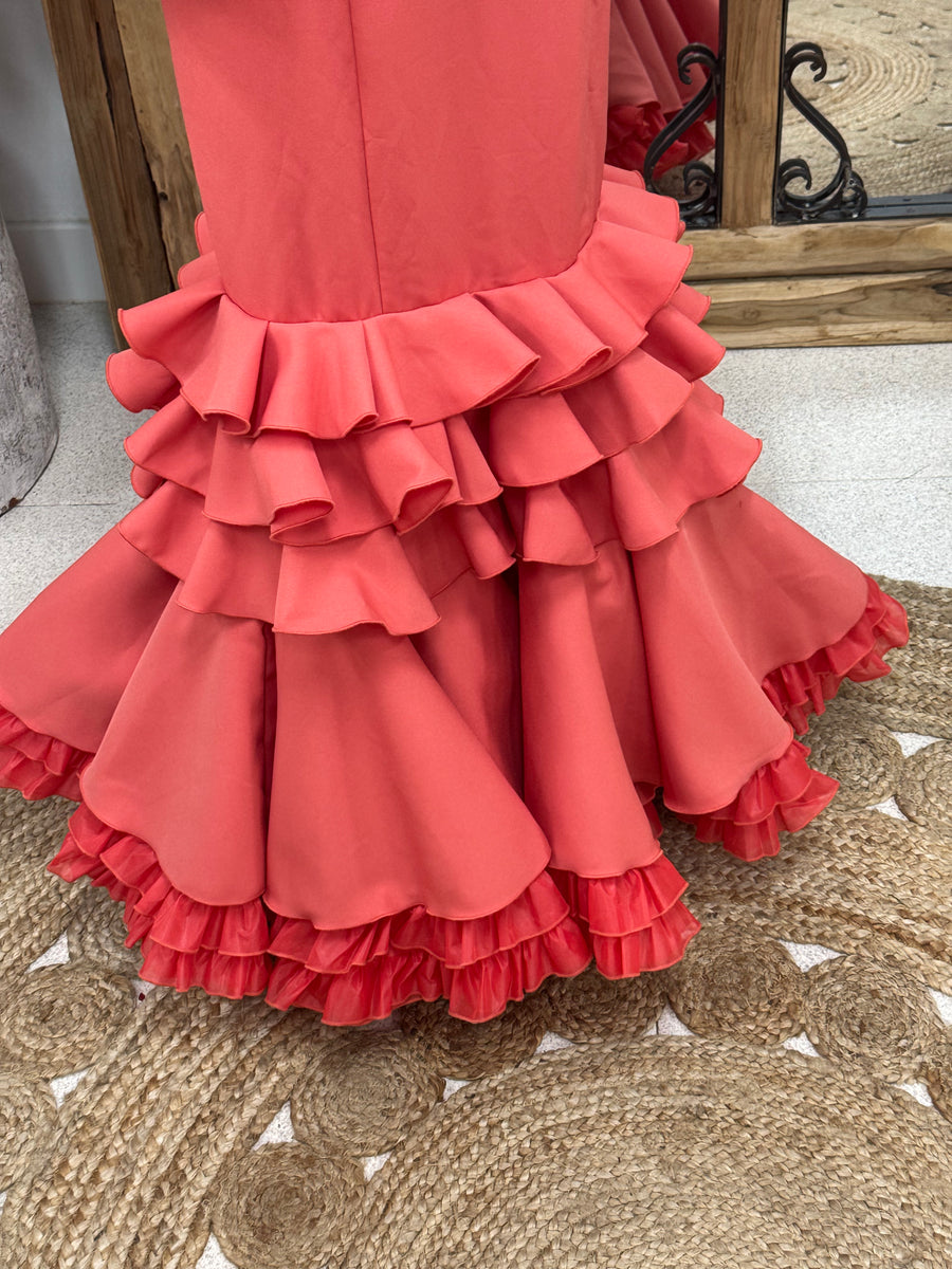 Vestido de Flamenca Modelo Macu Coral