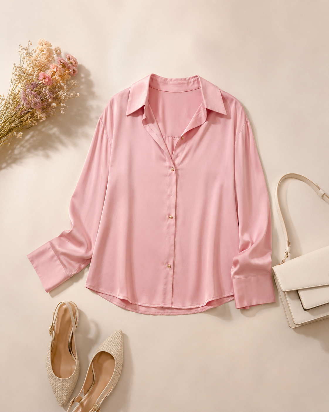 Blusa Satinada Rosa