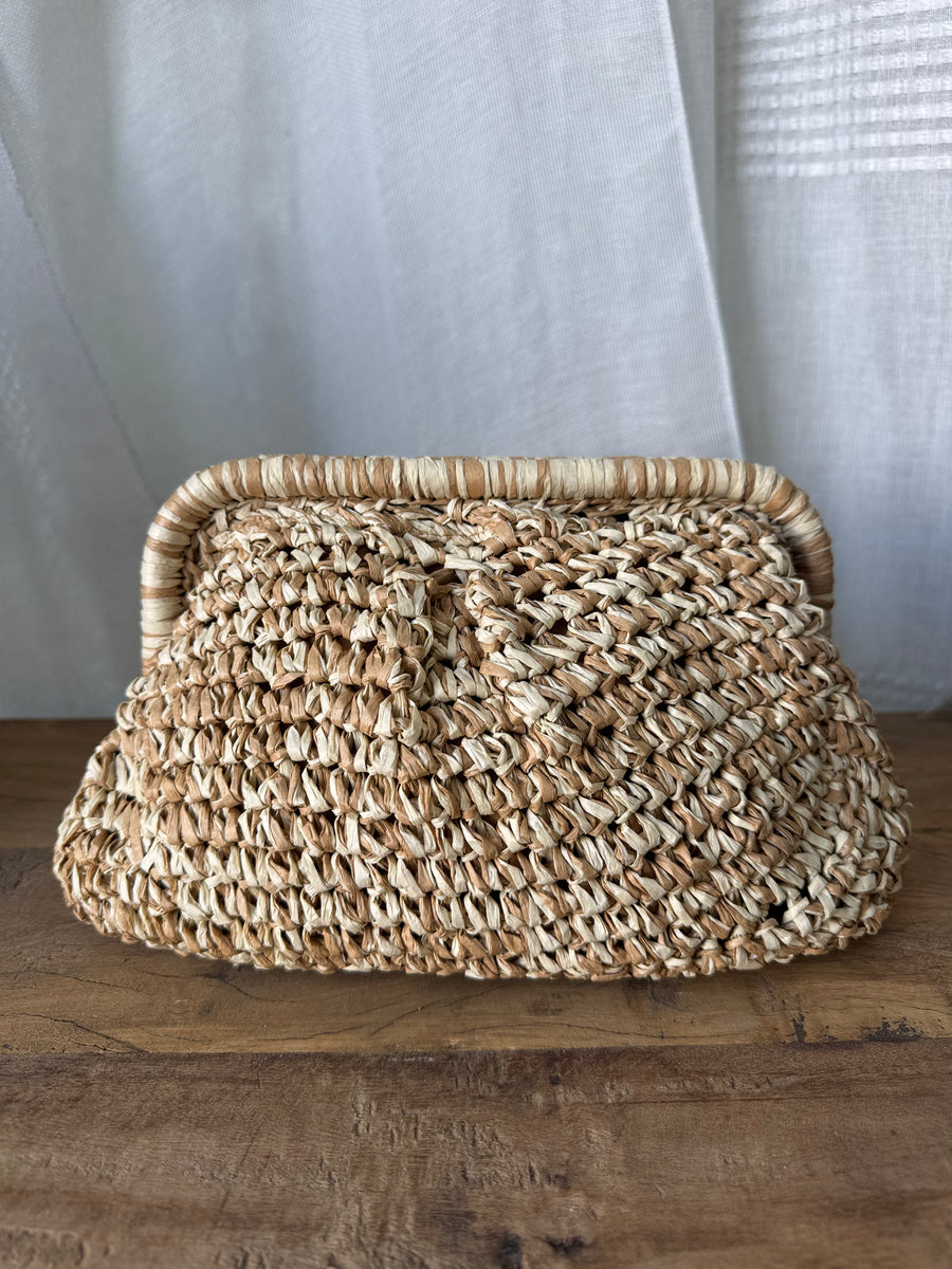 Bolso Rafía de Mano Natural
