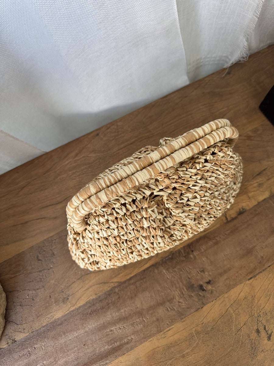 Bolso Rafía de Mano Natural