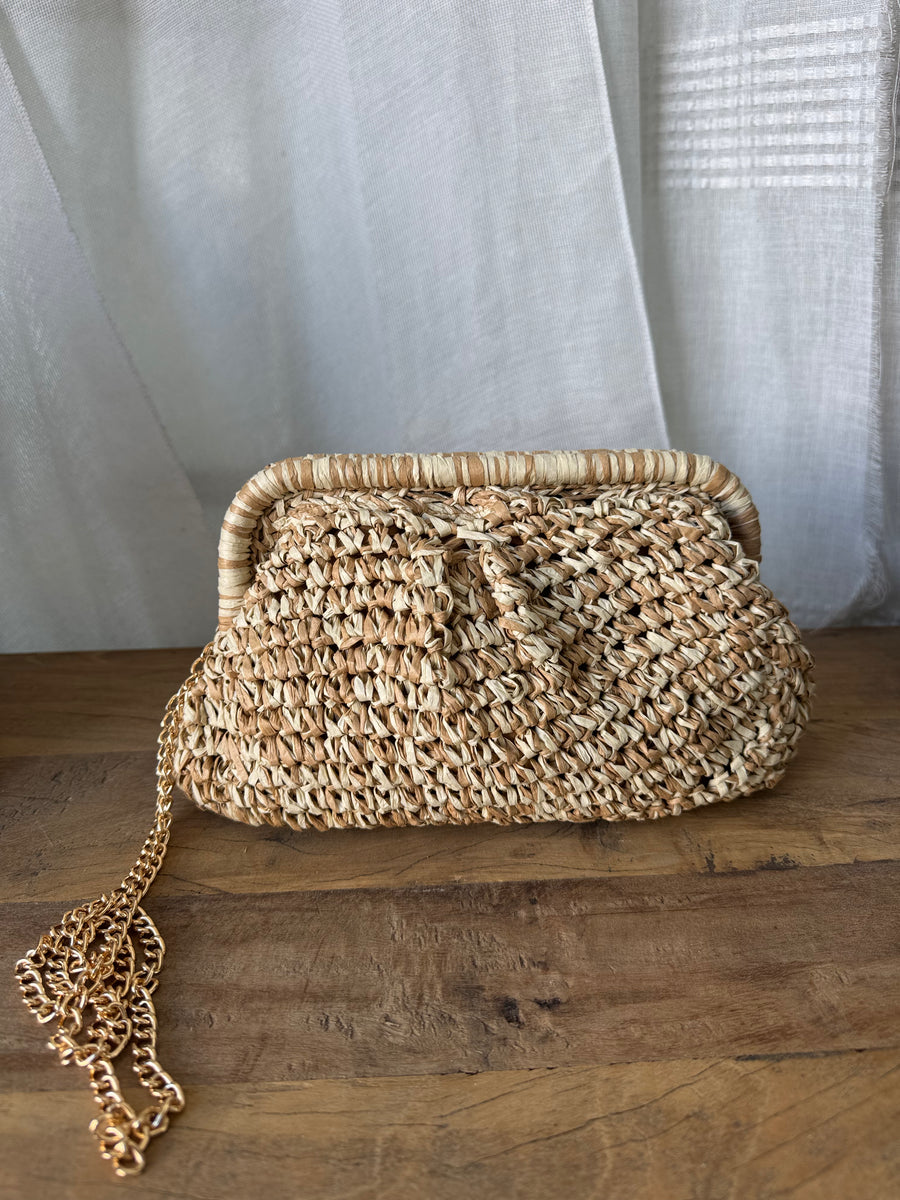 Bolso Rafía de Mano Natural