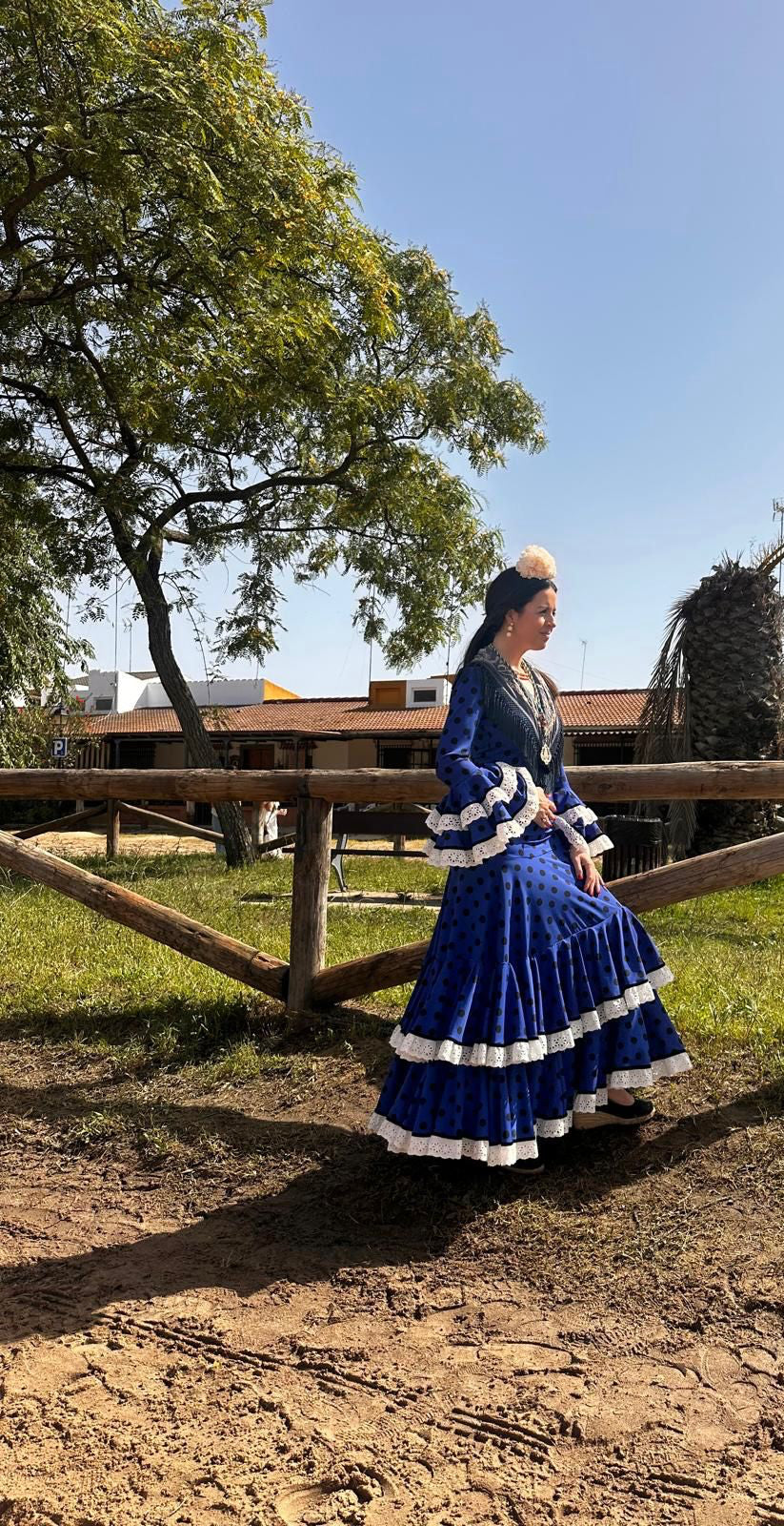 Traje Flamenca Abril Azulina