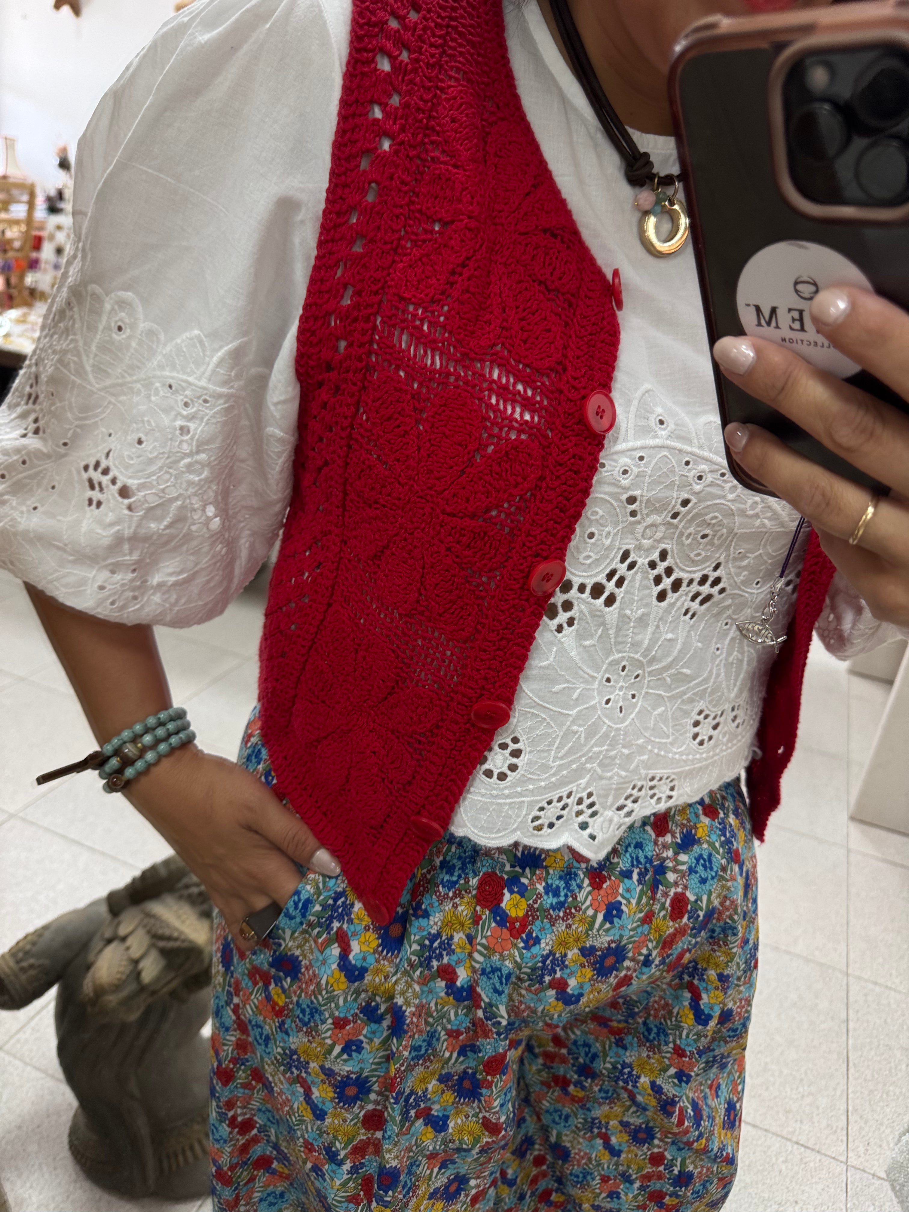 Top Crochet Rojo