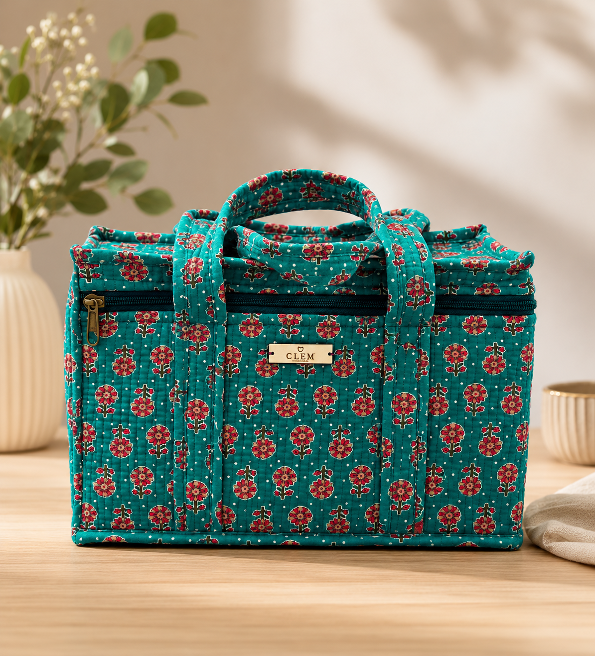 Nevera Boho Floral Algodón