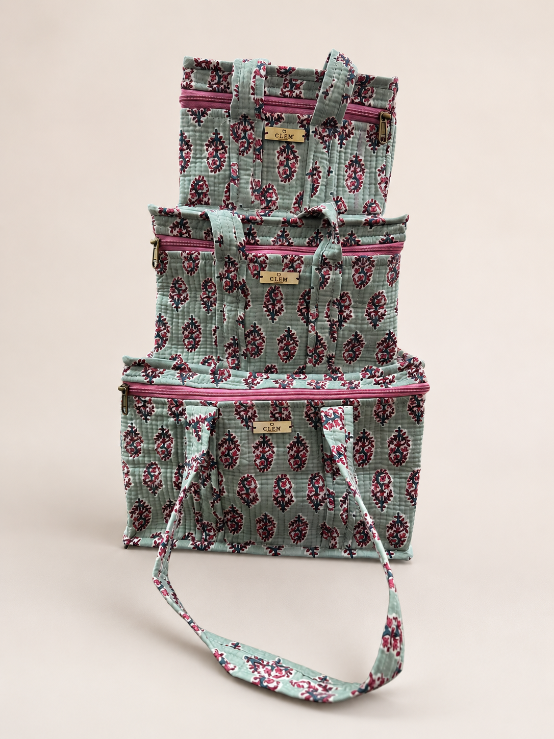 Nevera Boho Floral Algodón