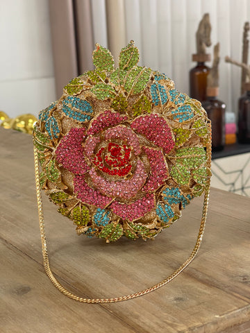 Clutch Joya Flor Cristal