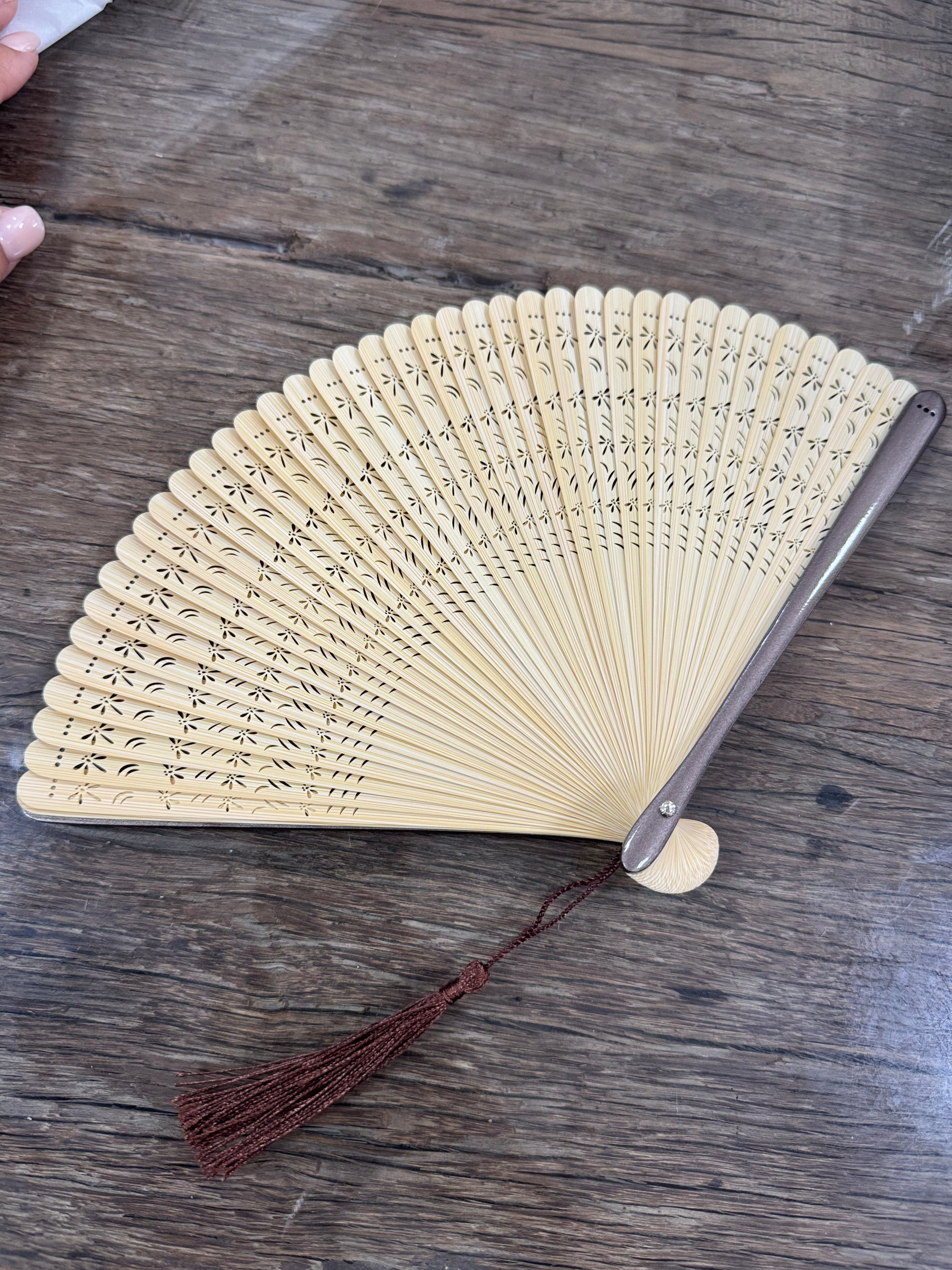 Abanico Bambú con Marrón