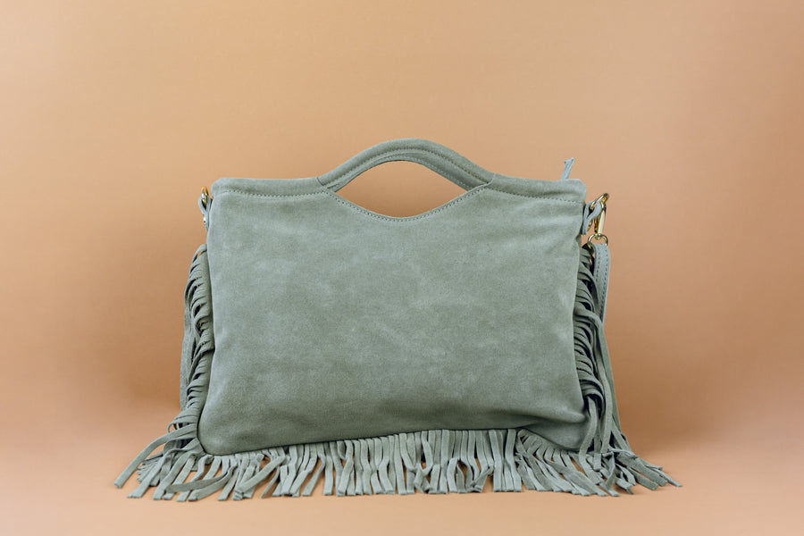 Bolso Piel Flecos Malibú Verde