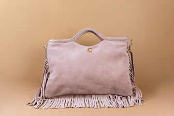 Bolso Piel Flecos Malibu Rosa