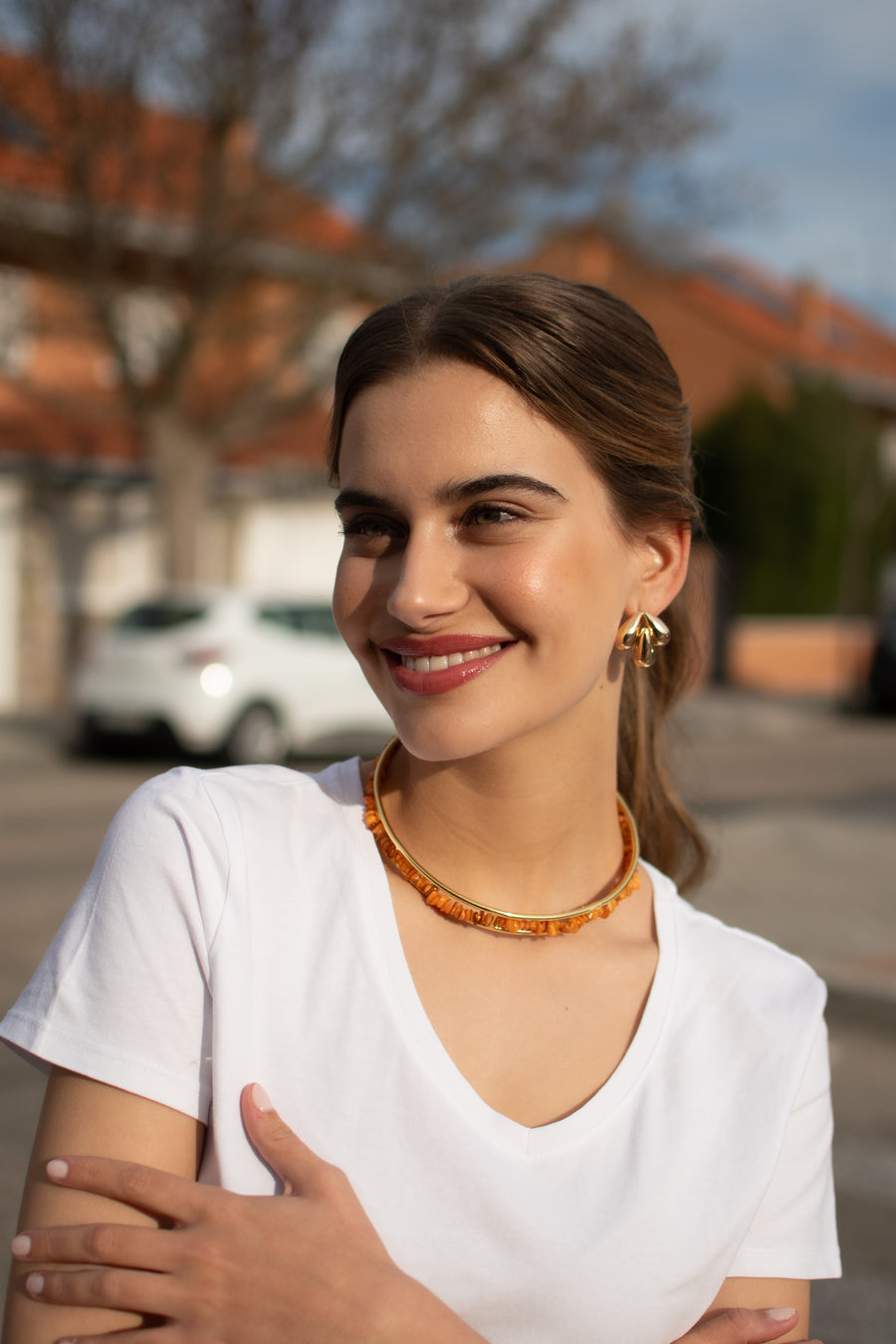 Choker Piedras Orange