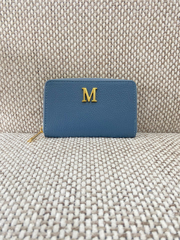 Cartera Piel Azul Personalizado