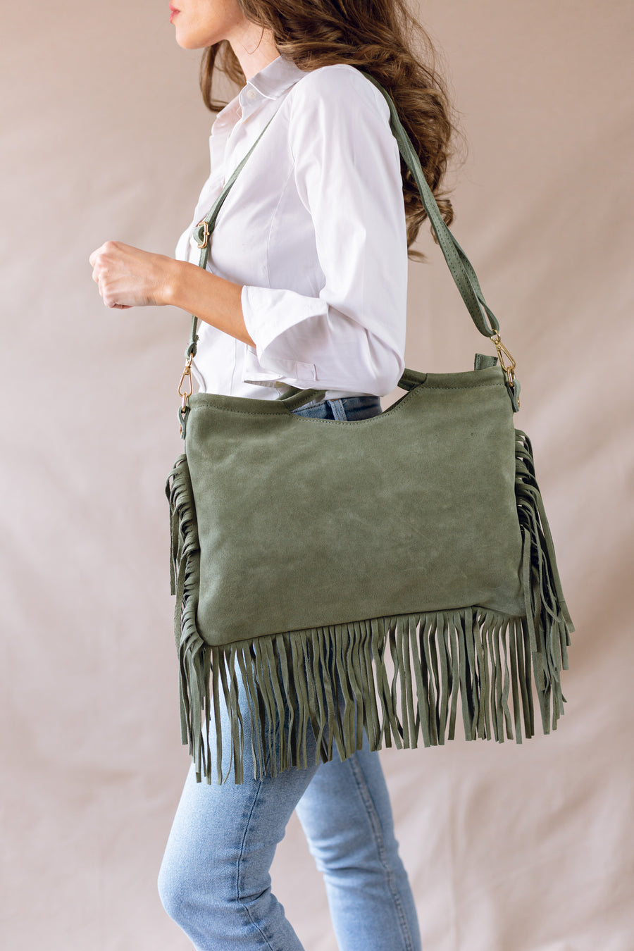 Bolso Piel Flecos Malibú Verde