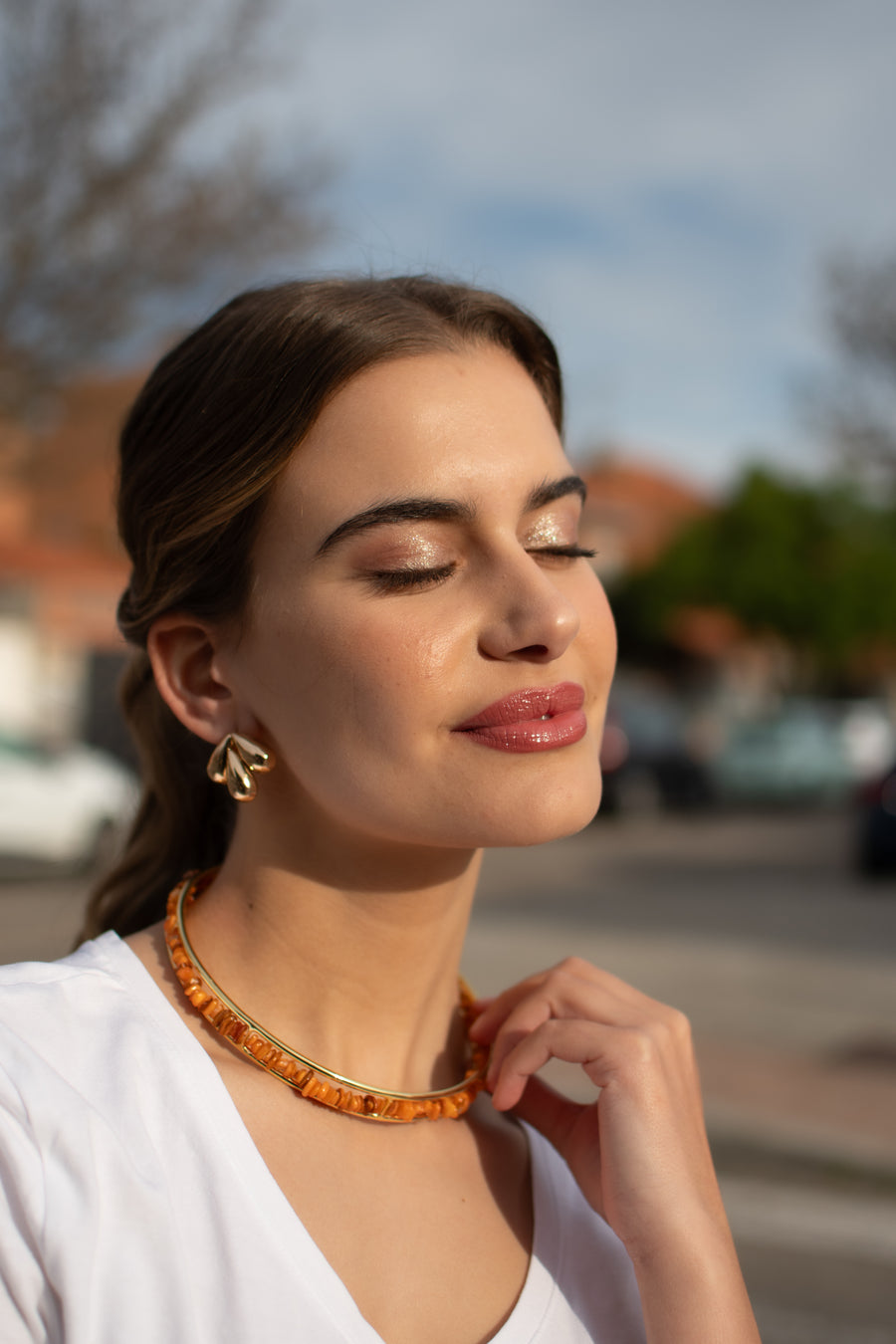 Choker Piedras Orange