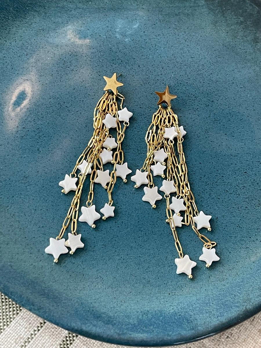 Pendientes Cadena Star Oro