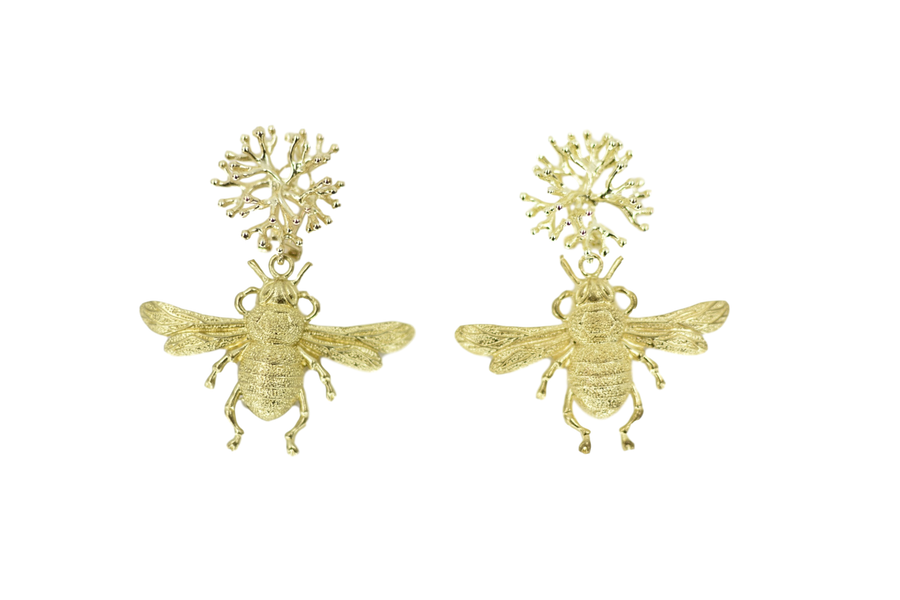 PENDIENTES ORO ABEJORRO