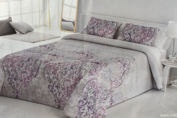 Colcha Estampado Morado Sandeco