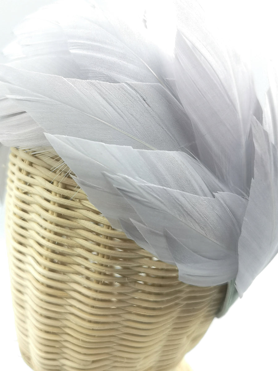 Diadema de Plumas Dharma Gris Plata