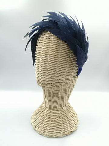 Diadema de Plumas Dharma Azul Marino