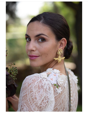PENDIENTES ORO ABEJORRO