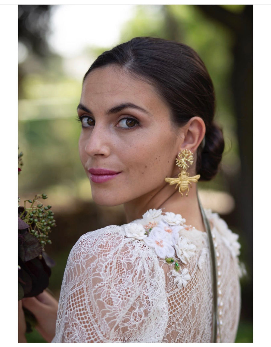 PENDIENTES ORO ABEJORRO