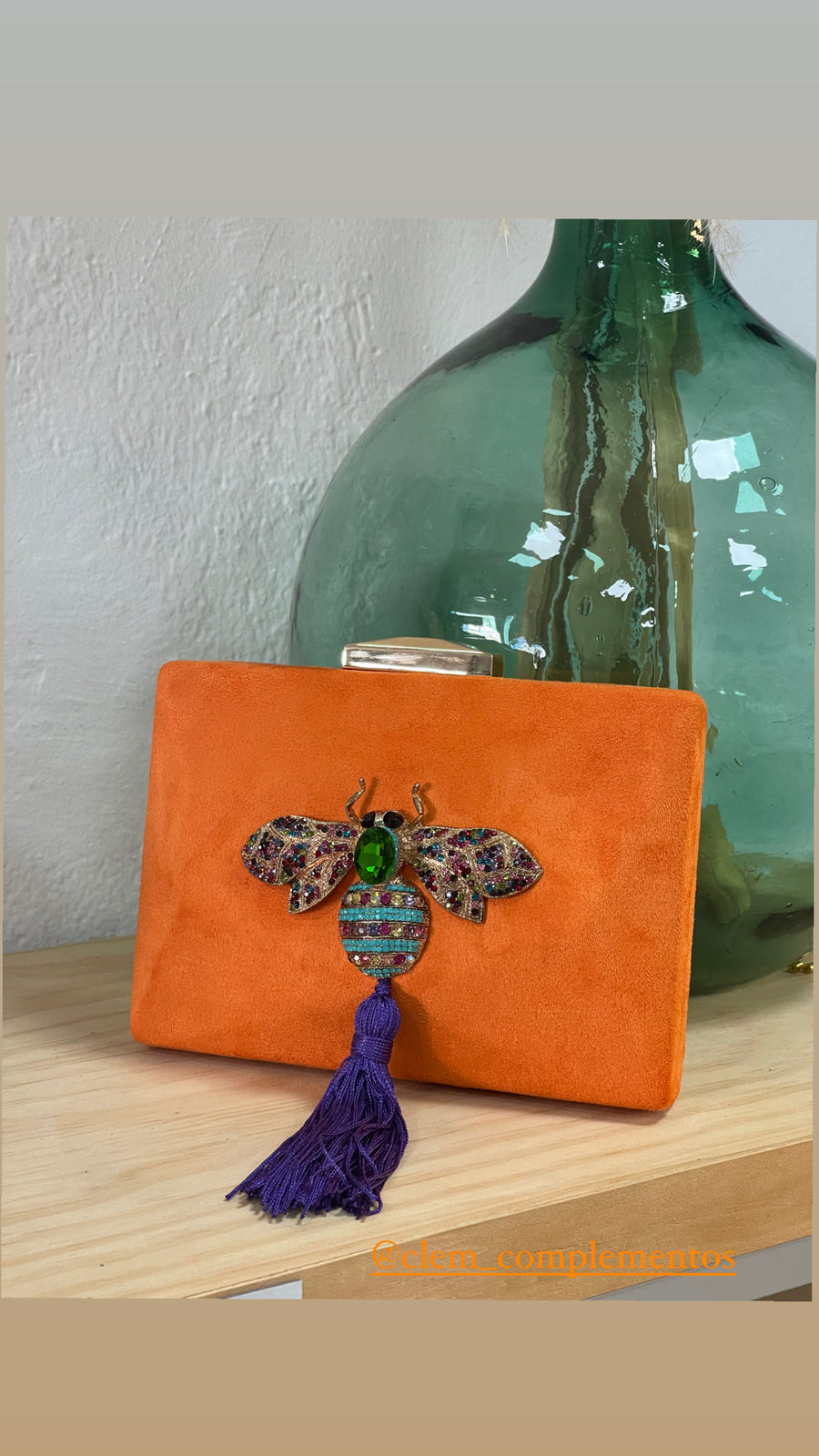 Clutch Joya Balí Naranja