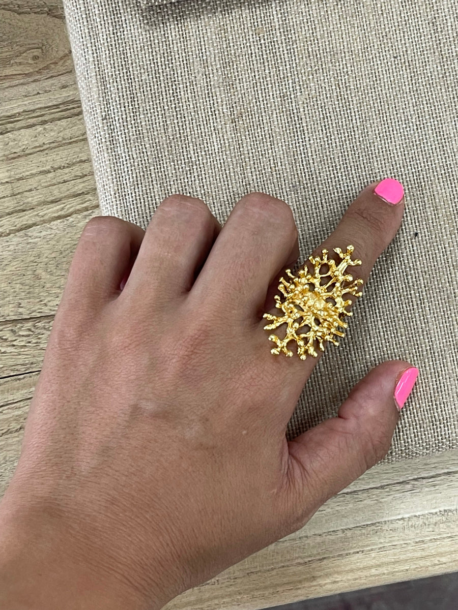 Anillo Coral Oro